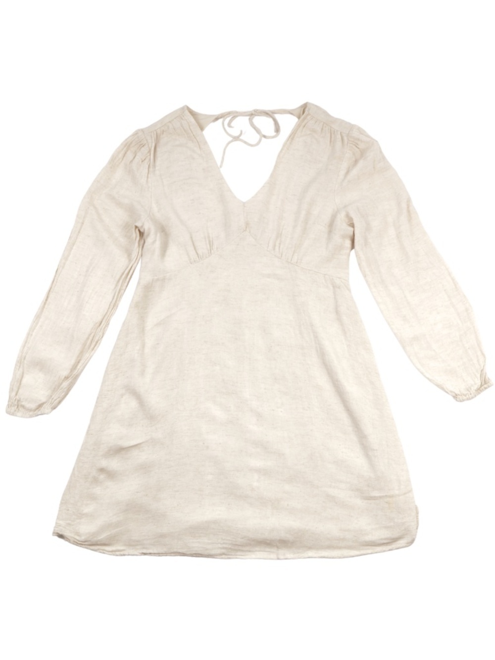 Sincerely Jules Linen Blend Dress L Oatmeal Boho Neutral